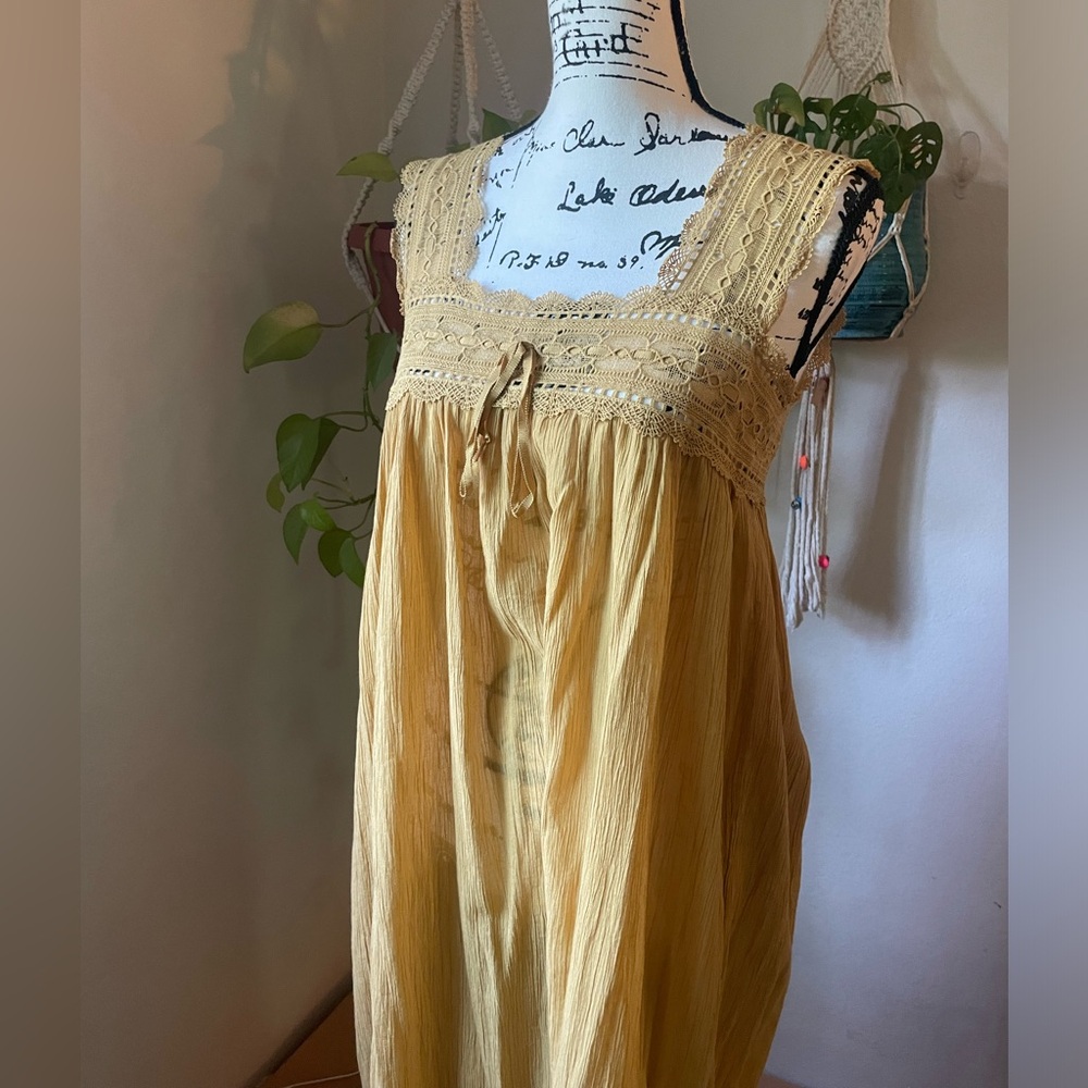 New Doen Briony Dress, Size S In Mustard Yellow